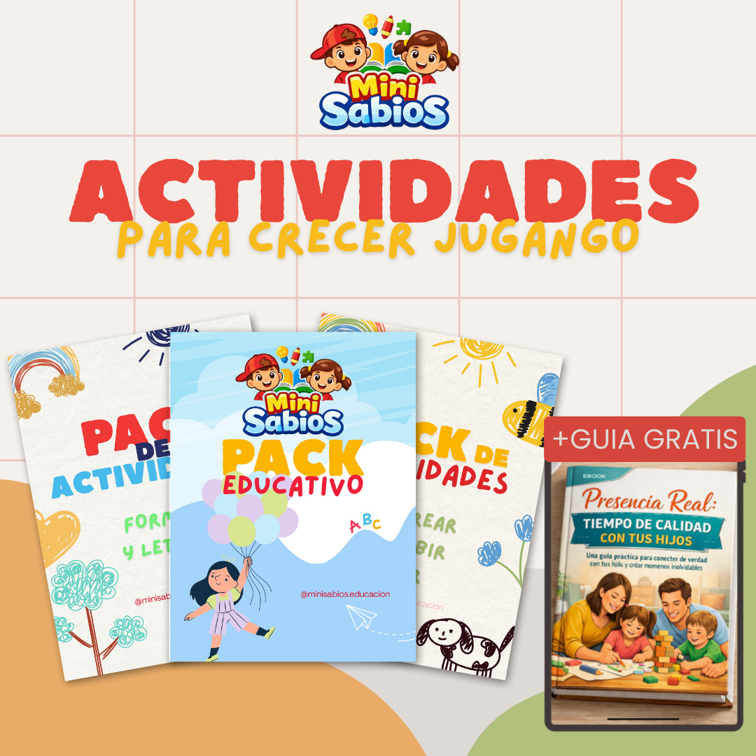 Pack de actividades: + de 500 páginas y una guía para pasar tiempo de calidad con tus hijos.